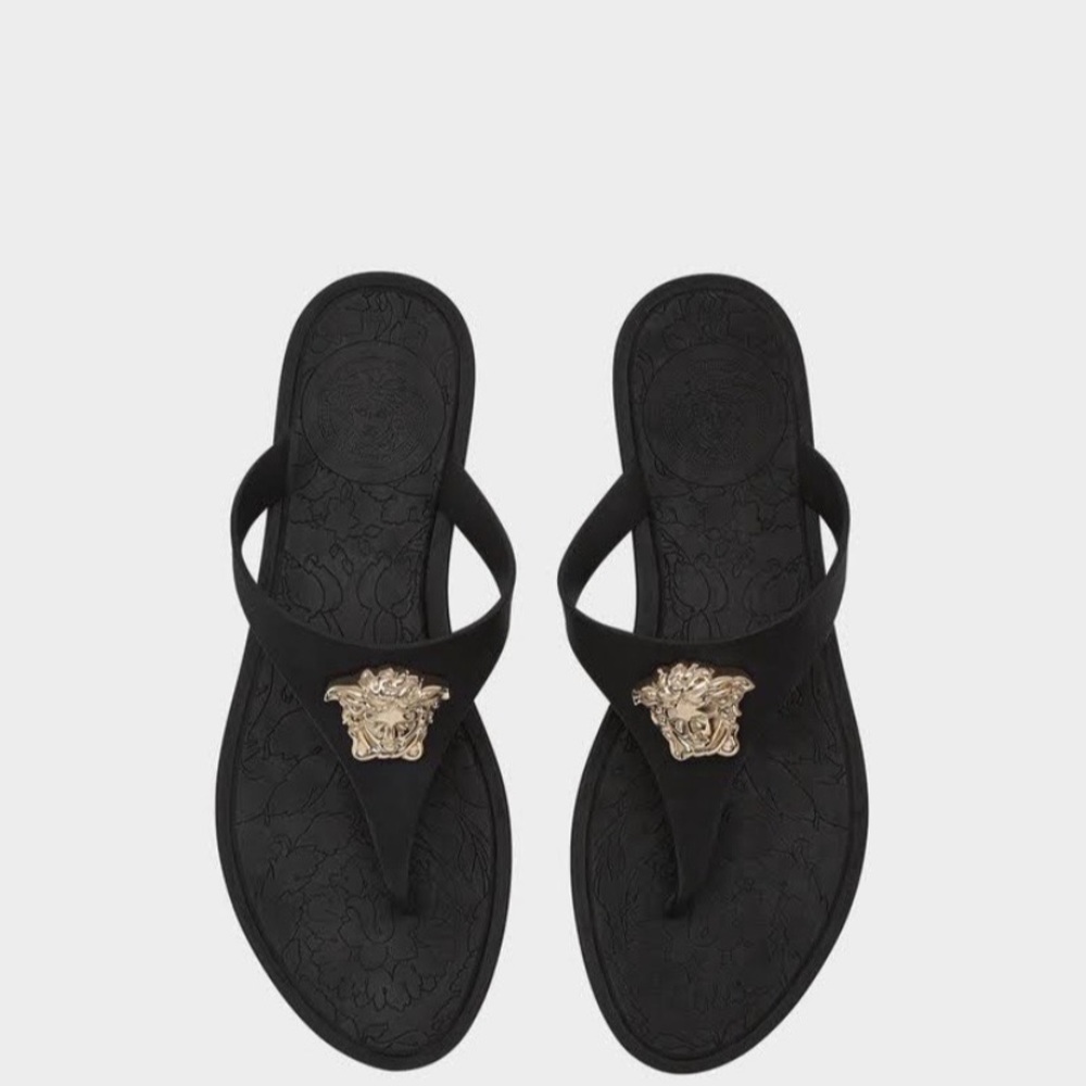 Versace sandals.